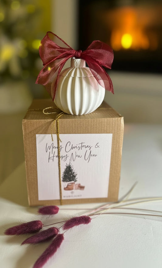 Χειροποίητη Χριστουγεννιάτικη Μπάλα Πορσελάνης