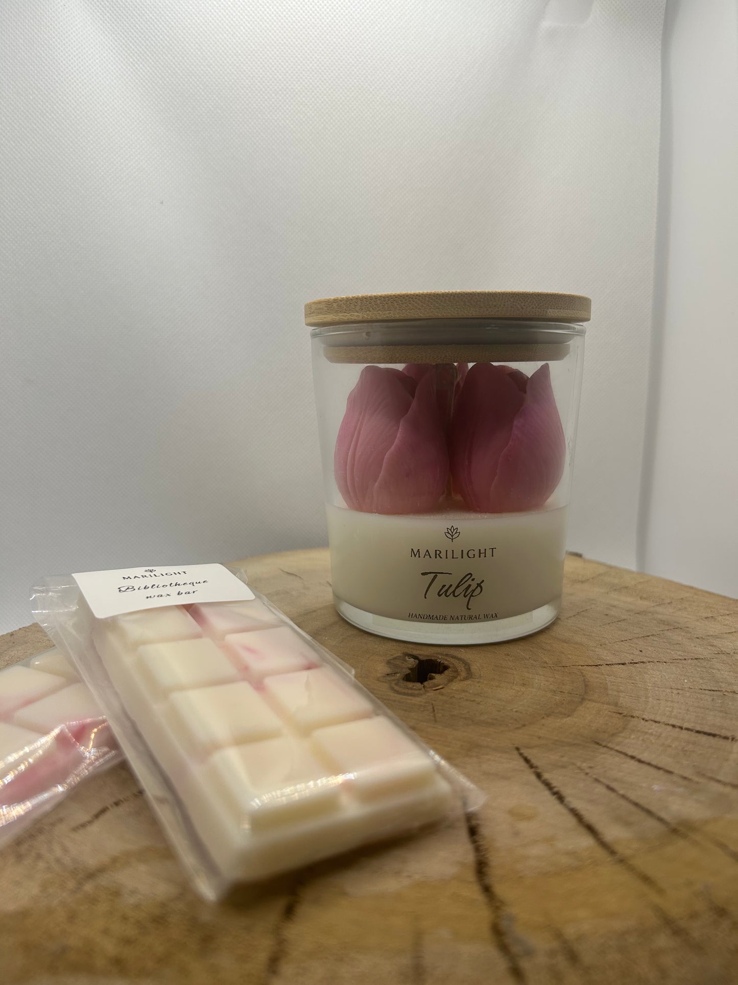 Αρωματικό Φυτικό Κερί με Ροζ Τουλίπες