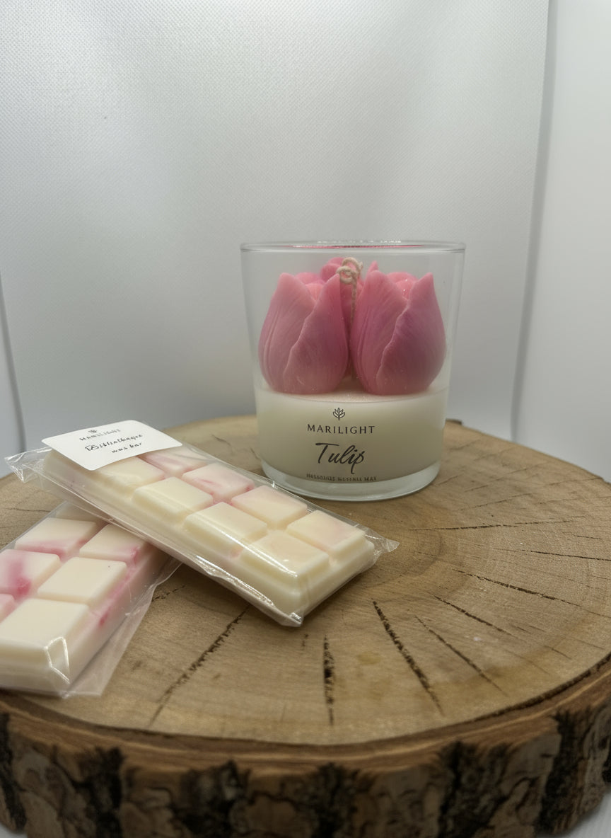 Αρωματικό Φυτικό Κερί με Ροζ Τουλίπες