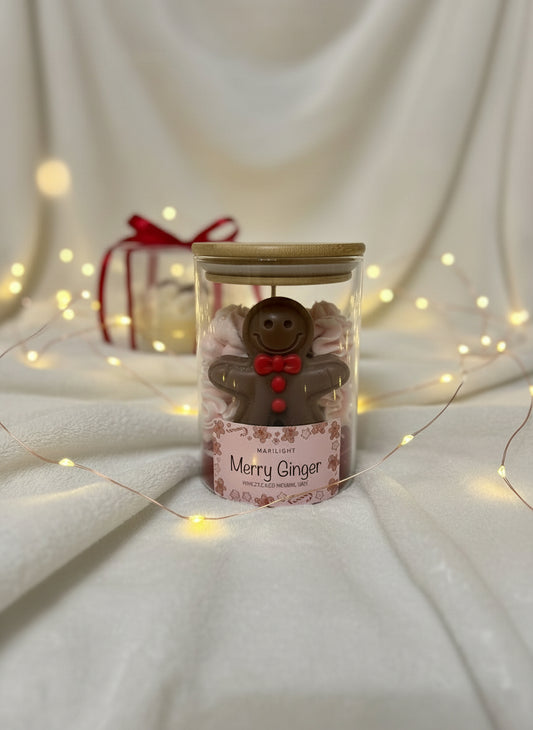Χριστουγεννιάτικο Αρωματικό Φυτικό Κερί “ Merry Ginger ”